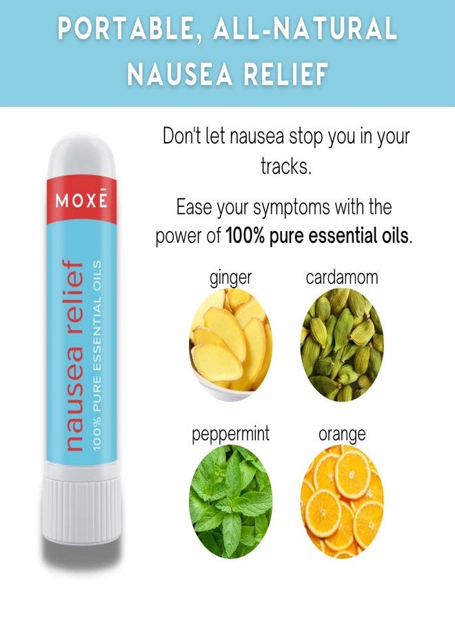MOXE Nausea Nasal Inhaler Sticks, All Natural Essential Oil Blend, Ginger, Cardamom, Peppermint, Sweet Orange, Upset Stomach, Headaches, Easy-to-Use Portable Aromatherapy, Made in USA, 3 Pack - Image 2
